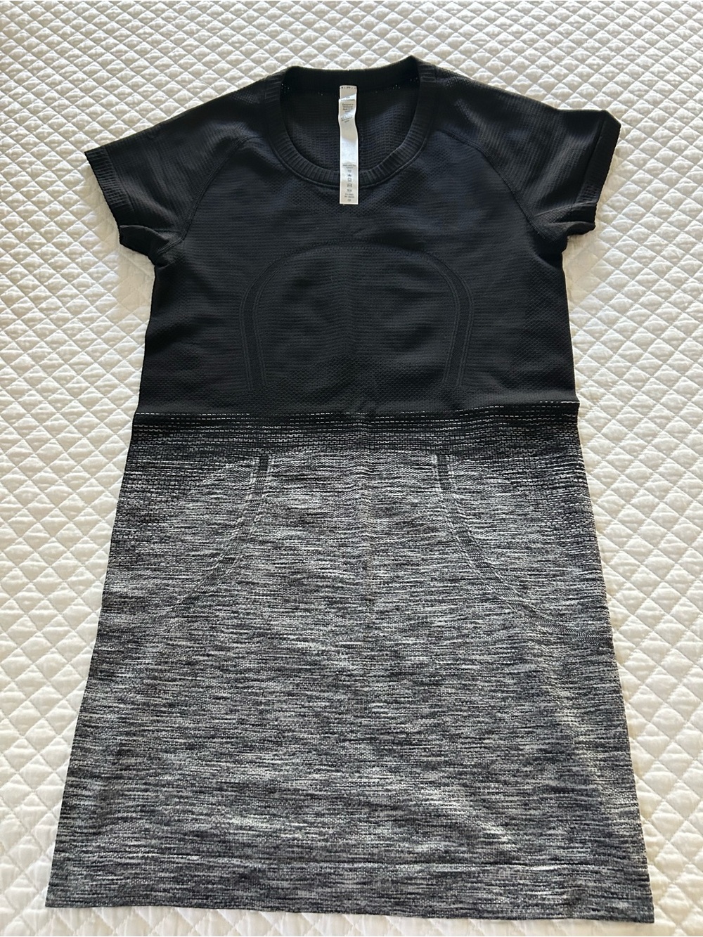 Worn once. Lululemon Two-Tone Black and Gray Knit shirt